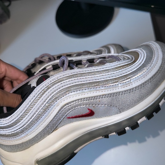 Nike Air Max 97 Metallic Silver with Red Accents